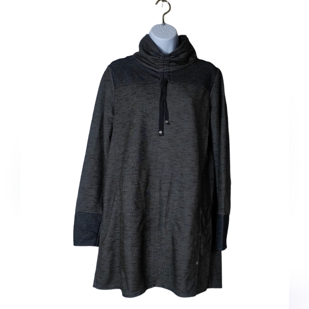 Neon Buddha Cowl Sweatshirt Tunic in Heathered Gray, S